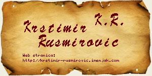 Krstimir Rusmirović vizit kartica
